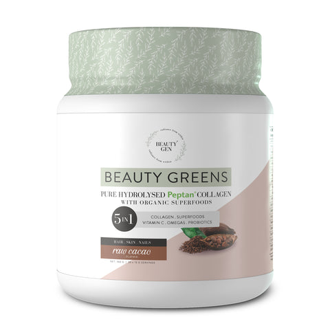 Beauty Gen Beauty Greens Chocolate 450g Probiotics 50 Organic Superfoods Vitamin C Omega3 
